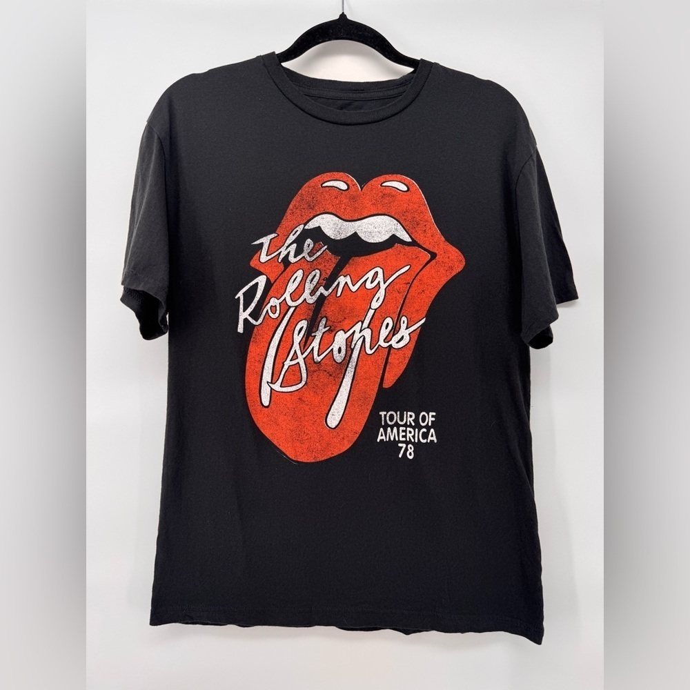 The Rolling Stones Tour Of America 1978 Graphic T-shirt Women M Black Music